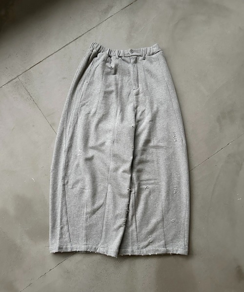 kutir(クティール)の「FADEPROCESSING THERMAL DOCKING DAMAGE BAGGY SWEAT PANTS/フェード加工サーマルドッキングダメージバギースウェットパンツ(スウェットパンツ・メンズ・杢グレー/ブラウン/ブラック・SMALL/MEDIUM/LARGE)」の8枚目の写真