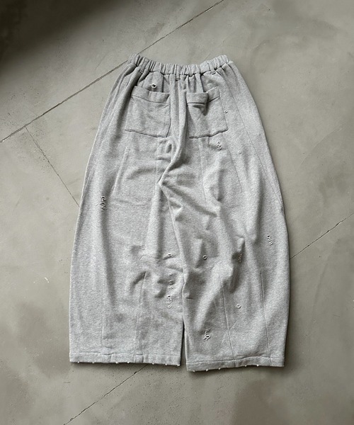 kutir(クティール)の「FADEPROCESSING THERMAL DOCKING DAMAGE BAGGY SWEAT PANTS/フェード加工サーマルドッキングダメージバギースウェットパンツ(スウェットパンツ・メンズ・杢グレー/ブラウン/ブラック・SMALL/MEDIUM/LARGE)」の7枚目の写真