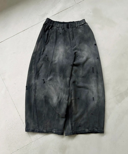 kutir(クティール)の「FADEPROCESSING THERMAL DOCKING DAMAGE BAGGY SWEAT PANTS/フェード加工サーマルドッキングダメージバギースウェットパンツ(スウェットパンツ・メンズ・杢グレー/ブラウン/ブラック・SMALL/MEDIUM/LARGE)」の12枚目の写真