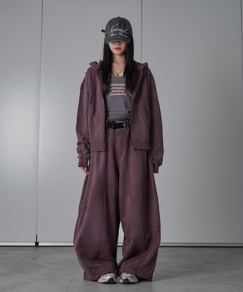 kutir(クティール)の「FADEPROCESSING THERMAL DOCKING DAMAGE BAGGY SWEAT PANTS/フェード加工サーマルドッキングダメージバギースウェットパンツ(スウェットパンツ・メンズ・杢グレー/ブラウン/ブラック・SMALL/MEDIUM/LARGE)」の15枚目の写真
