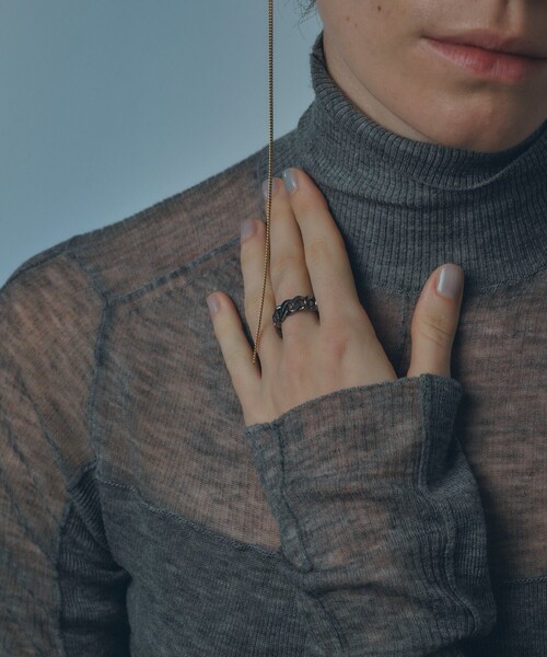 and cloud（アンドクラウド）の「Chain Reversible Ring（リング・レディース・ブラック・#17/#15/#13/#11）」の4枚目の写真