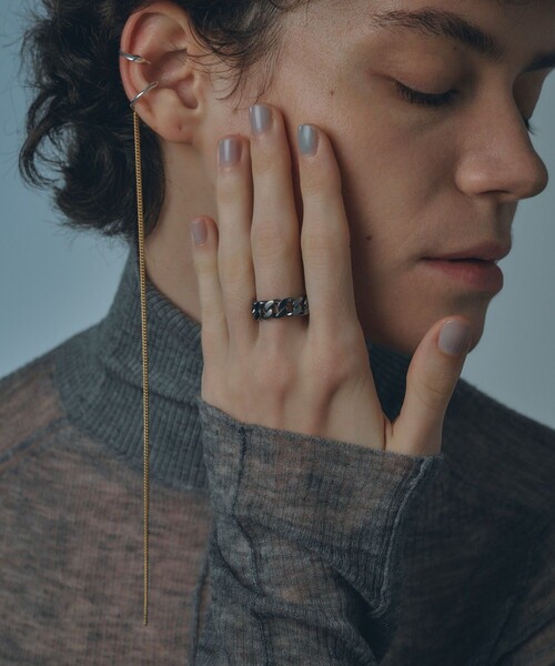 and cloud（アンドクラウド）の「Chain Reversible Ring（リング・レディース・ブラック・#17/#15/#13/#11）」の5枚目の写真