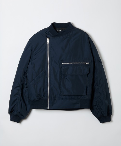 soduk（スドーク）の「double zip ma-1 jacket（MA-1・レディース・ブラック/ネイビー・ONE SIZE）」の5枚目の写真