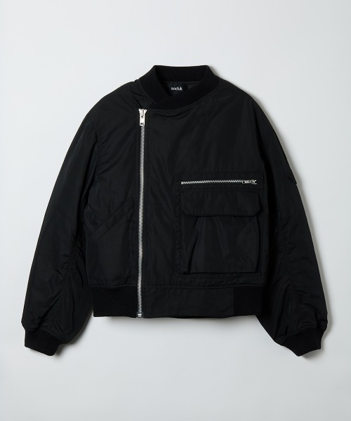 soduk（スドーク）の「double zip ma-1 jacket（MA-1・レディース・ブラック/ネイビー・ONE SIZE）」の8枚目の写真