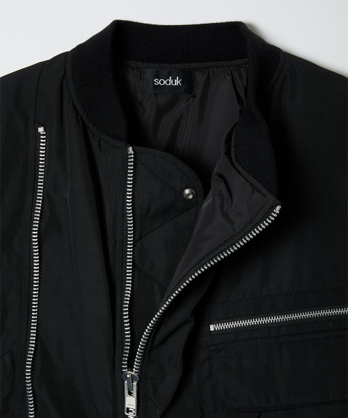 soduk（スドーク）の「double zip ma-1 jacket（MA-1・レディース・ブラック/ネイビー・ONE SIZE）」の9枚目の写真