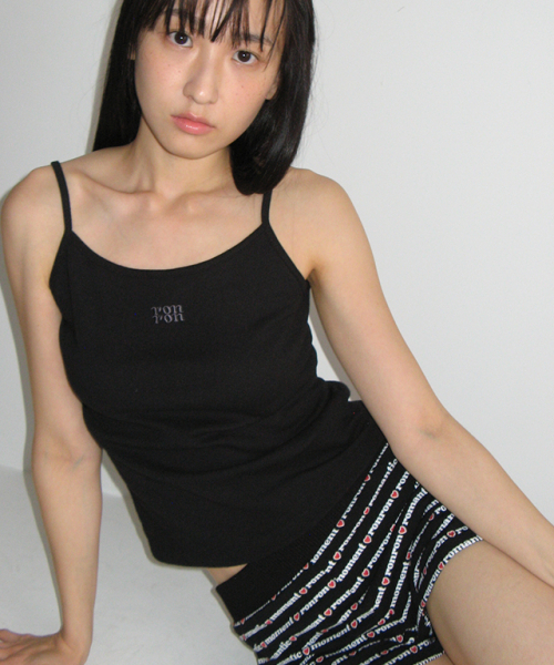 RONRON(ロンロン)の「SIMPLE LOGO POINT SLEEVELESS BLACK(Tシャツ/カットソー・レディース・その他・FREE)」の3枚目の写真