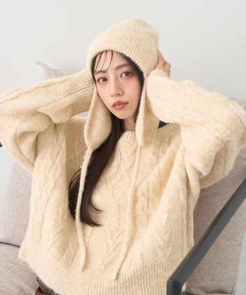 セール】モヘヤタッチケーブルニットプルオーバー（ニット/セーター