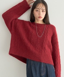 earth music&ecology | モヘヤタッチケーブルニットプルオーバー(ニット/セーター)