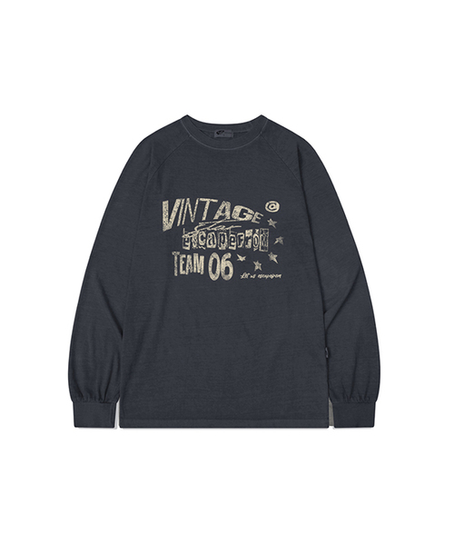 ESCAPEFROM（エスケープフロム）の「VLT LOGOプリントオーバーサイズピグメントロングスリーブ [4色]（Tシャツ/カットソー・レディース・ブルー/グレー/バーガンディー/ブラウン・MEDIUM）」の4枚目の写真