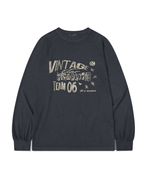 ESCAPEFROM（エスケープフロム）の「VLT LOGOプリントオーバーサイズピグメントロングスリーブ [4色]（Tシャツ/カットソー・レディース・ブルー/グレー/バーガンディー/ブラウン・MEDIUM）」の5枚目の写真