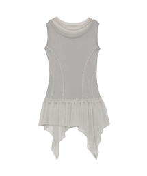 FLAREUP（フレアアップ）の「Layered Lace Frill Sleeveless (FL-157_Gray)（Tシャツ/カットソー）」