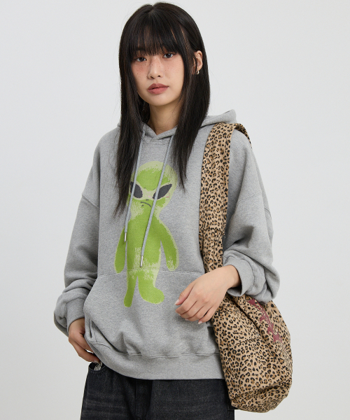 HOODHOOD(フッドフッド)の「エイリアングラフィックフードグレー(パーカー・レディース・その他・1/2)」の1枚目の写真