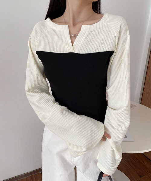MAISON DE THERESE(メゾン ド テレーズ)の「コントラストカラー ニットトップス(ニット/セーター・レディース・A/B・S/M/L)」の16枚目の写真