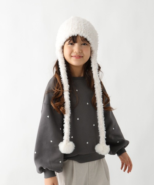 GLOBAL WORK（グローバルワーク）の「ポンポンニットワッチ/606708（ニットキャップ/ビーニー・キッズ・オフホワイト/グレー系その他3・FREE）」の2枚目の写真