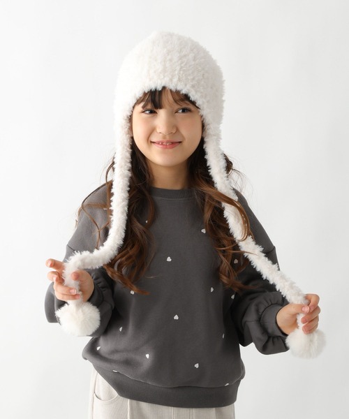 GLOBAL WORK（グローバルワーク）の「ポンポンニットワッチ/606708（ニットキャップ/ビーニー・キッズ・オフホワイト/グレー系その他3・FREE）」の5枚目の写真