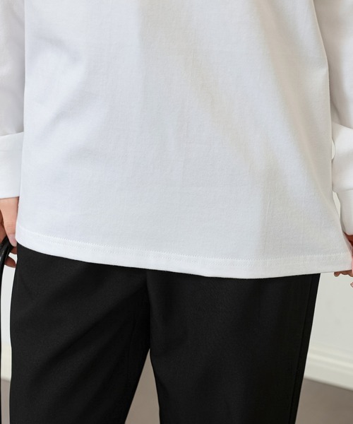 DAYRA(デイラ)の「コットン クルーネック 袖口 切替 カットソー(Tシャツ/カットソー・レディース・ホワイト/ブラック・S/M/XL)」の12枚目の写真