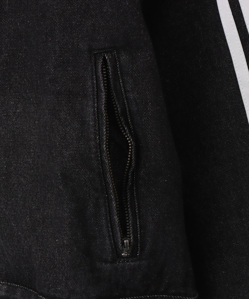 adidas(アディダス)の「adidas DENIM LACING FB JACKET / アディダス デニム レーシング ファイヤーバード ジャケット(その他アウター・レディース・ブラック・L/M/S)」の5枚目の写真