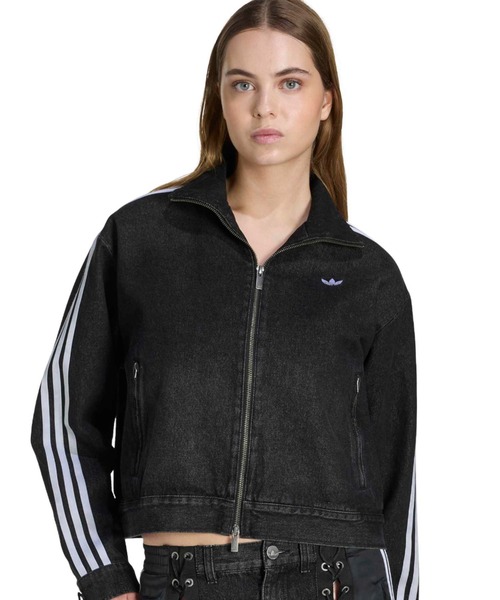 adidas(アディダス)の「adidas DENIM LACING FB JACKET / アディダス デニム レーシング ファイヤーバード ジャケット(その他アウター・レディース・ブラック・L/M/S)」の2枚目の写真