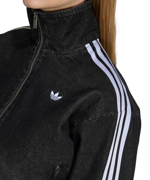 adidas(アディダス)の「adidas DENIM LACING FB JACKET / アディダス デニム レーシング ファイヤーバード ジャケット(その他アウター・レディース・ブラック・L/M/S)」の4枚目の写真