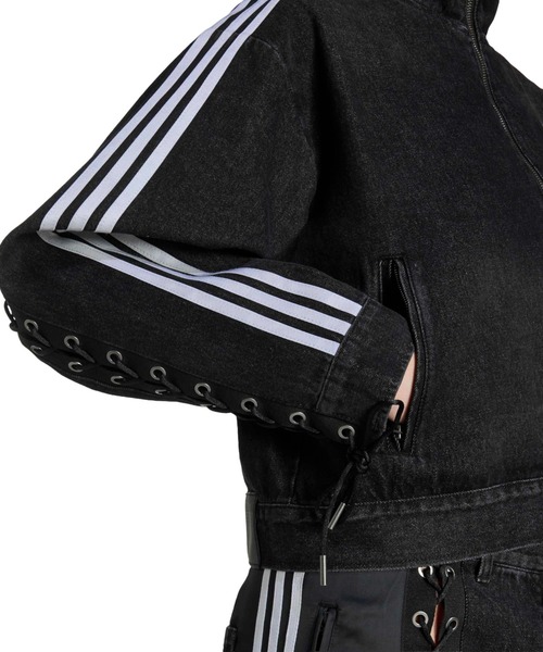 adidas(アディダス)の「adidas DENIM LACING FB JACKET / アディダス デニム レーシング ファイヤーバード ジャケット(その他アウター・レディース・ブラック・L/M/S)」の7枚目の写真