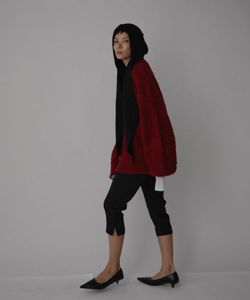 VION(ヴィオン)の「ケーブルニットフードマフラー / Cable Knit Hood Muffler(ストール/ショール・レディース・ブラック/グレー・FREE)」の12枚目の写真