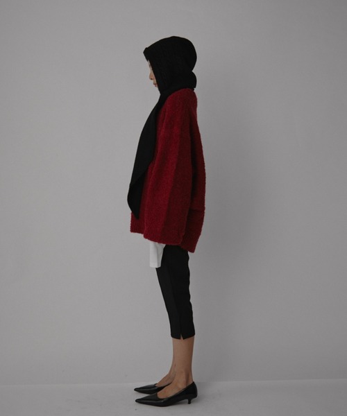 VION(ヴィオン)の「ケーブルニットフードマフラー / Cable Knit Hood Muffler(ストール/ショール・レディース・ブラック/グレー・FREE)」の13枚目の写真