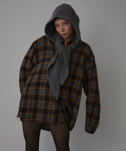 Cable Knit Hood Muffler / ケーブルニットフードマフラー（ストール