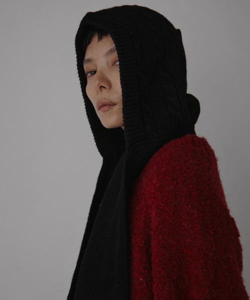 Cable Knit Hood Muffler / ケーブルニットフードマフラー（ストール