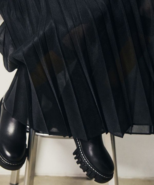 UN3D.(アンスリード)の「【UN3D./アンスリード】SHEER ORIGAMI PLEATS SK/シアーオリガミプリーツスカート(スカート・レディース・ブラック/グレー・36/38)」の6枚目の写真