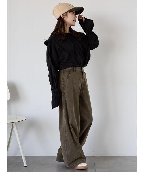 ehka sopo（エヘカソポ）の「ビックカラーブラウス（シャツ/ブラウス・レディース・ブラック/オフホワイト/キナリ・F）」の7枚目の写真