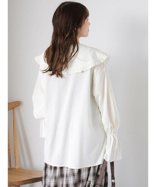 ehka sopo（エヘカソポ）の「ビックカラーブラウス（シャツ/ブラウス・レディース・ブラック/オフホワイト/キナリ・F）」の13枚目の写真