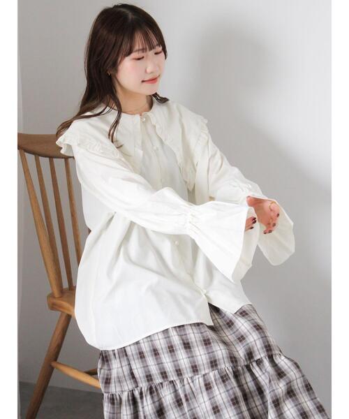 ehka sopo（エヘカソポ）の「ビックカラーブラウス（シャツ/ブラウス・レディース・ブラック/オフホワイト/キナリ・F）」の14枚目の写真