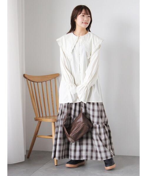 ehka sopo（エヘカソポ）の「ビックカラーブラウス（シャツ/ブラウス・レディース・ブラック/オフホワイト/キナリ・F）」の16枚目の写真