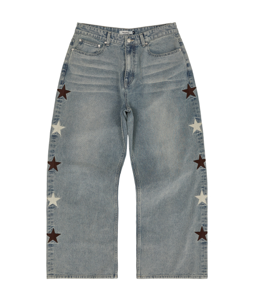 WaiKei（ワイケイ）の「スターデニムパンツイエローワッシュライトブルー（デニムパンツ・レディース・その他・1/2/4/3）」の6枚目の写真