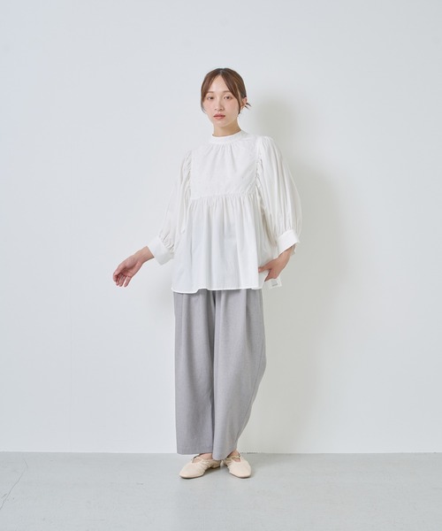 Kelen(ケレン)の「「KELEN / ケレン」 ラメ糸ドット刺繍ギャザーブラウス(シャツ/ブラウス・レディース・オフホワイト/ブラック/グレイッシュベージュ・S/M)」の12枚目の写真