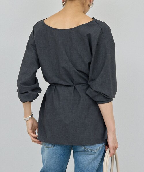 GALLARDAGALANTE(ガリャルダガランテ)の「【セットアップ対応】【2way】ドレープブラウス(シャツ/ブラウス・レディース・チャコールグレー/ライトベージュ・FREE)」の20枚目の写真