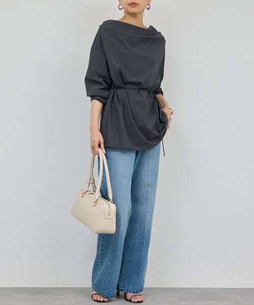 GALLARDAGALANTE(ガリャルダガランテ)の「【セットアップ対応】【2way】ドレープブラウス(シャツ/ブラウス・レディース・チャコールグレー/ライトベージュ・FREE)」の22枚目の写真