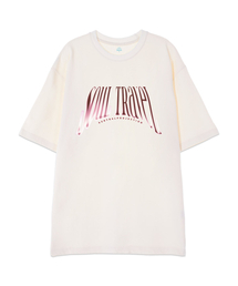 [オーバーサイズ]ソウルトレブル 13番手 コットン ラウンドネック 半袖Tシャツ_アイボリー