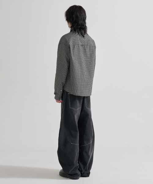 JUAN HOMME(ジュアンオム)の「クロップフィットチェックシャツ(ブラック)(シャツ/ブラウス・メンズ・その他・MEDIUM/LARGE)」の9枚目の写真