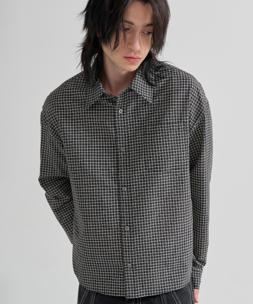 JUAN HOMME(ジュアンオム)の「クロップフィットチェックシャツ(ブラック)(シャツ/ブラウス・メンズ・その他・MEDIUM/LARGE)」の8枚目の写真