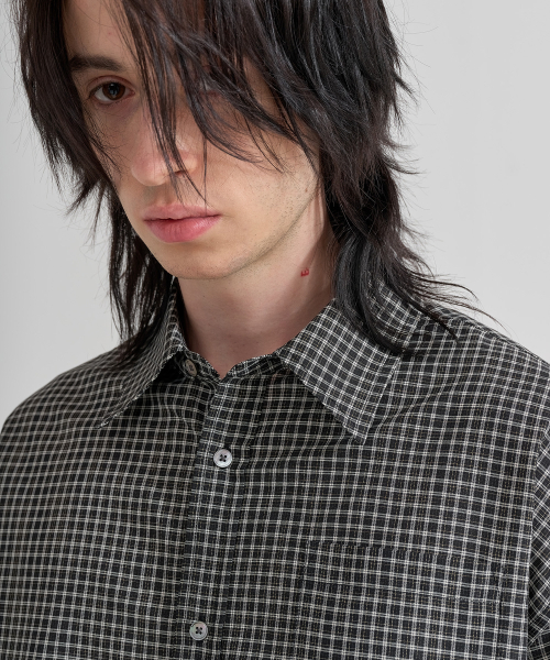 JUAN HOMME(ジュアンオム)の「クロップフィットチェックシャツ(ブラック)(シャツ/ブラウス・メンズ・その他・MEDIUM/LARGE)」の7枚目の写真