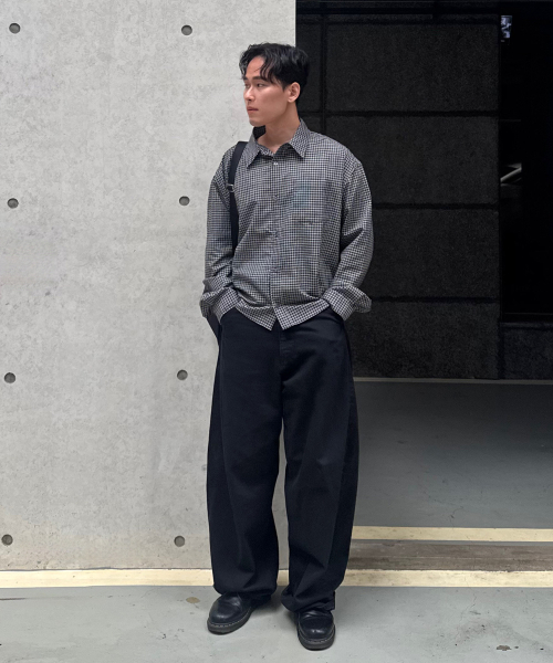 JUAN HOMME(ジュアンオム)の「クロップフィットチェックシャツ(ブラック)(シャツ/ブラウス・メンズ・その他・MEDIUM/LARGE)」の3枚目の写真