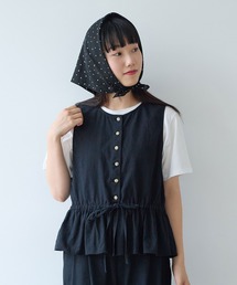 bulle de savon | リネン/コットン ナチュラルトリプルワッシャー ペプラムベスト(ベスト)