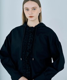 drawstring Frill Hoodie