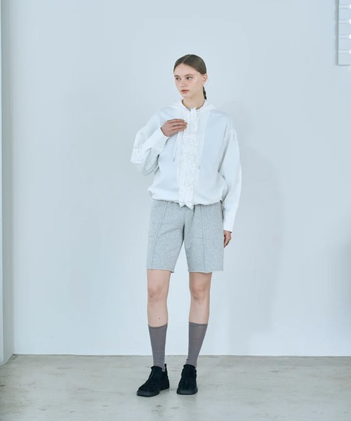 merrylatte（メリーラテ）の「drawstring Frill Hoodie（パーカー・レディース・ホワイト/ブラック・FREE）」の22枚目の写真