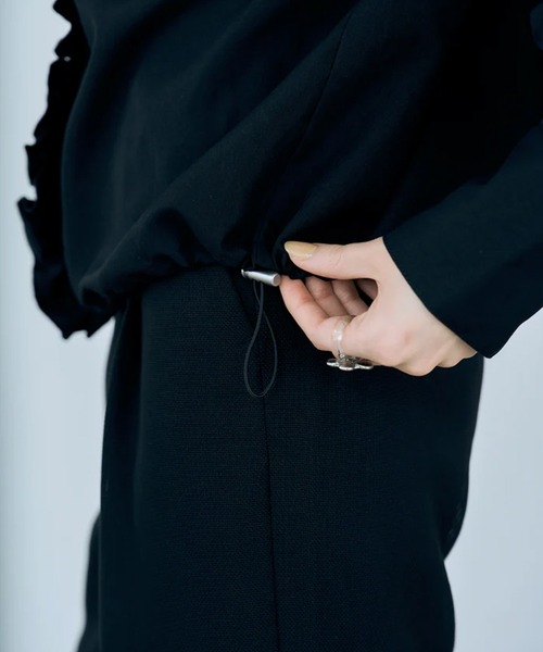 merrylatte（メリーラテ）の「drawstring Frill Hoodie（パーカー・レディース・ホワイト/ブラック・FREE）」の8枚目の写真