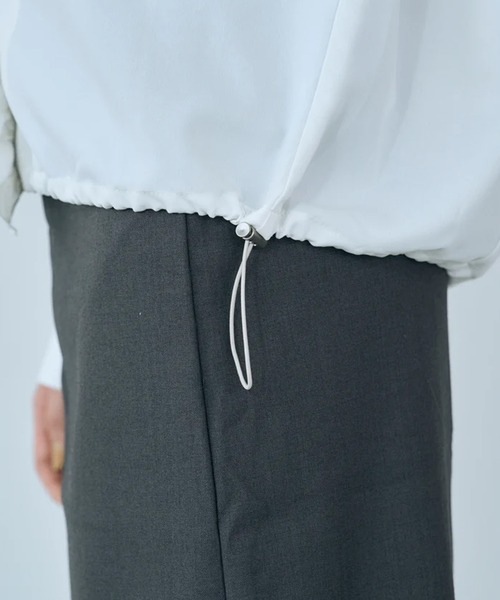 merrylatte（メリーラテ）の「drawstring Frill Hoodie（パーカー・レディース・ホワイト/ブラック・FREE）」の5枚目の写真