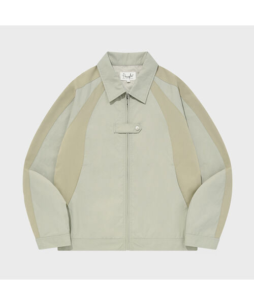 CANAL JEAN フリースクロップドジャケット グレー カラー ブロック 