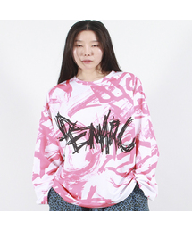 STREET GRAFFITI LOGO TEXT OVERSIZED T-SHIRT - Red
