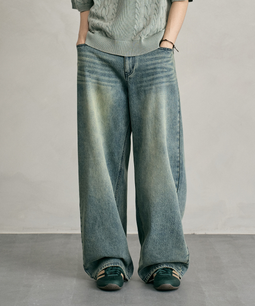DECET（デケト）の「Tin Washed Wide Jeans DCPT059RustGreen（デニムパンツ・レディース・その他・26/34/28/32）」の2枚目の写真